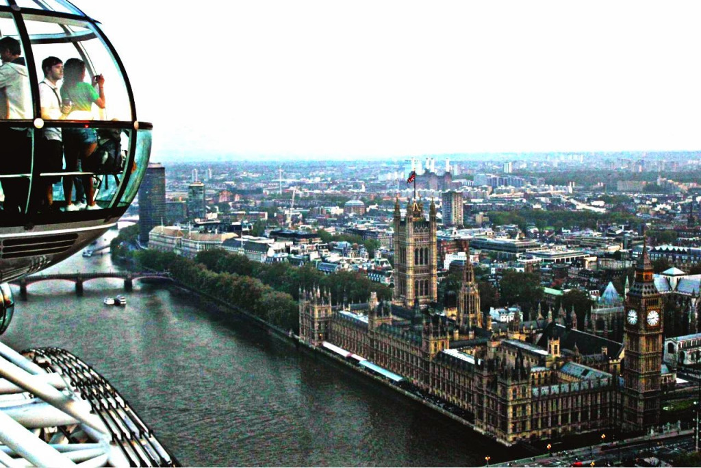 Subindo à London Eye em Londres