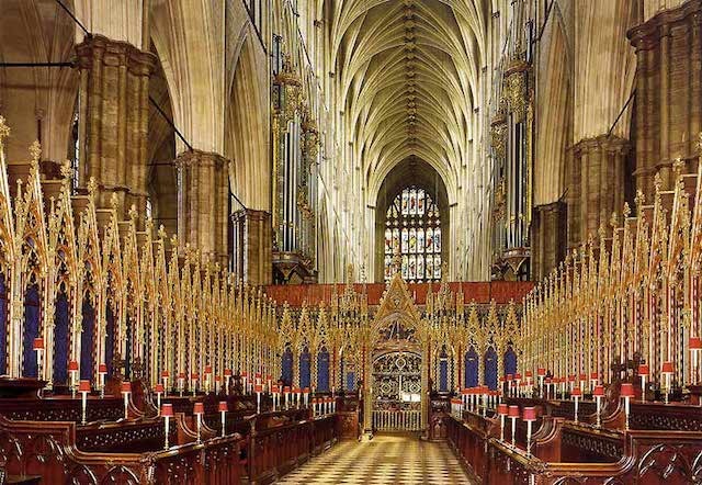 Coro da Abadia de Westminster em Londres