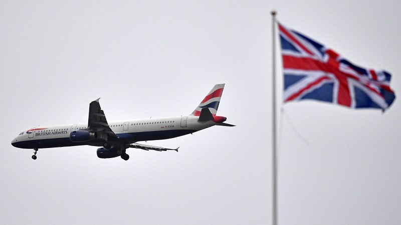 Avião e bandeira de Londres
