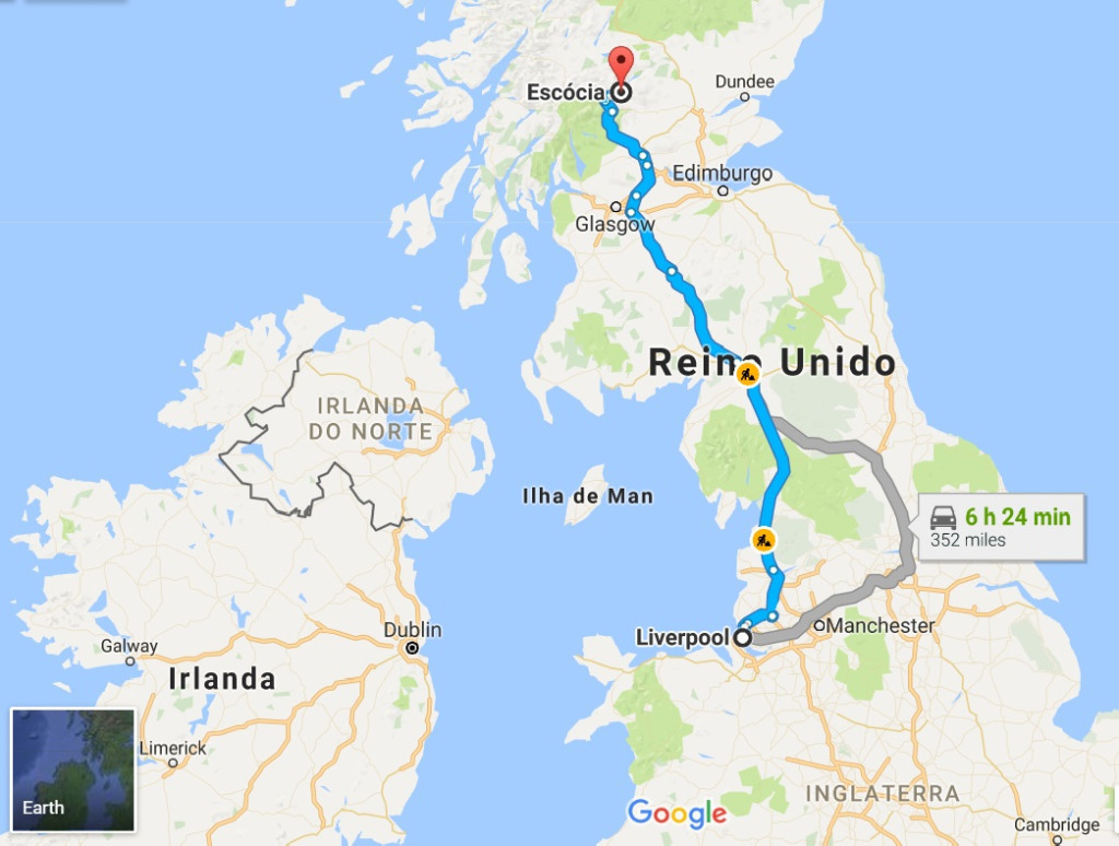 Viagem de Liverpool a Escócia