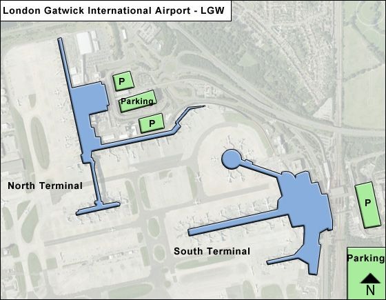 Mapa do Aeroporto de Londres Gatwick