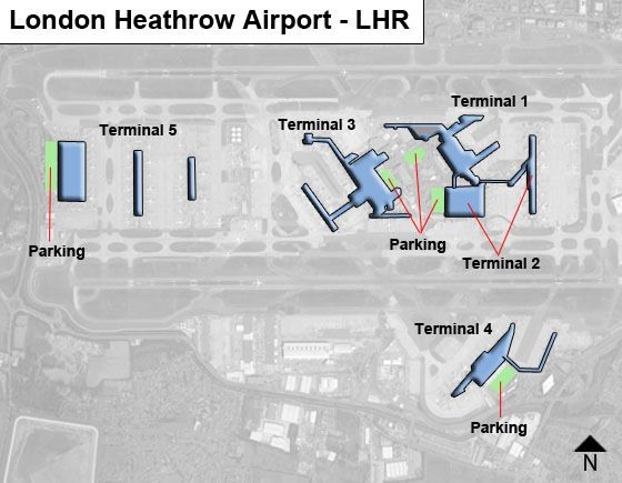 Mapa do Aeroporto de Londres Heathrow
