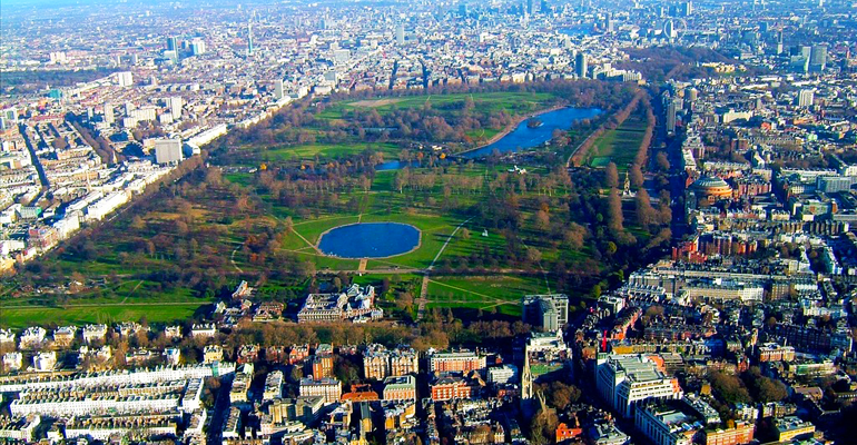 Tamanho Hyde Park em Londres