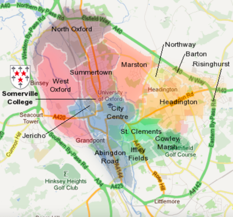 Onde ficar em Oxford: mapa