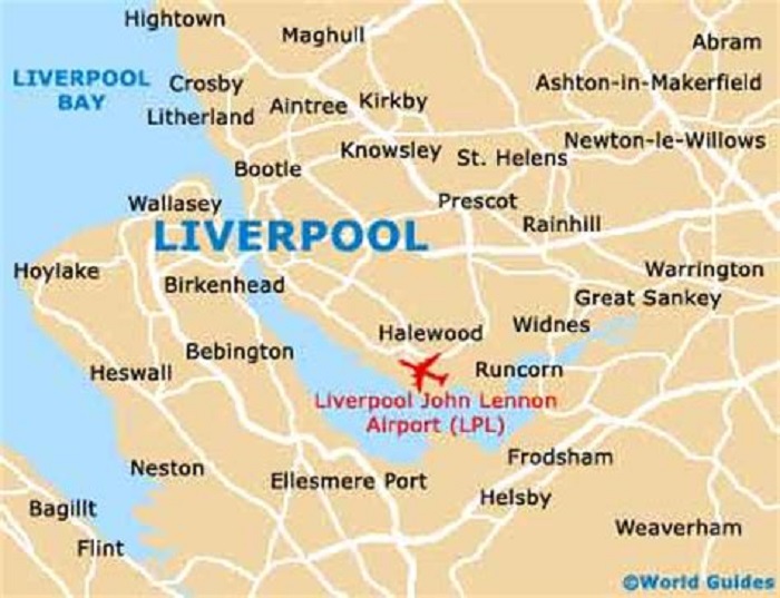 Mapa das regiões de Liverpool
